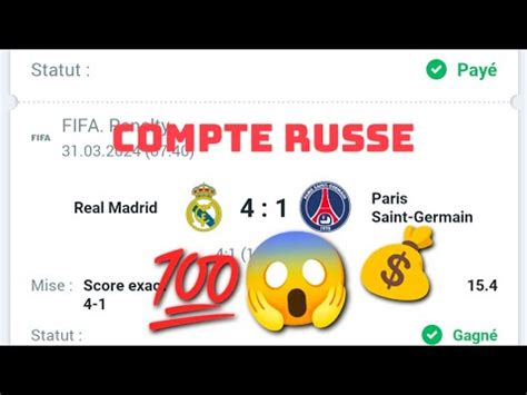 compte Russe : profiter des Fifa score exacts .